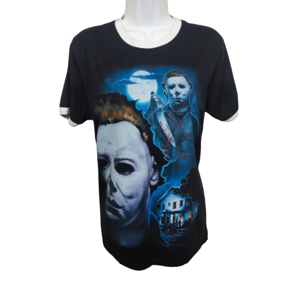 Halloween Horror Nights Michael Myers Black White Trim Woman's Small Regular